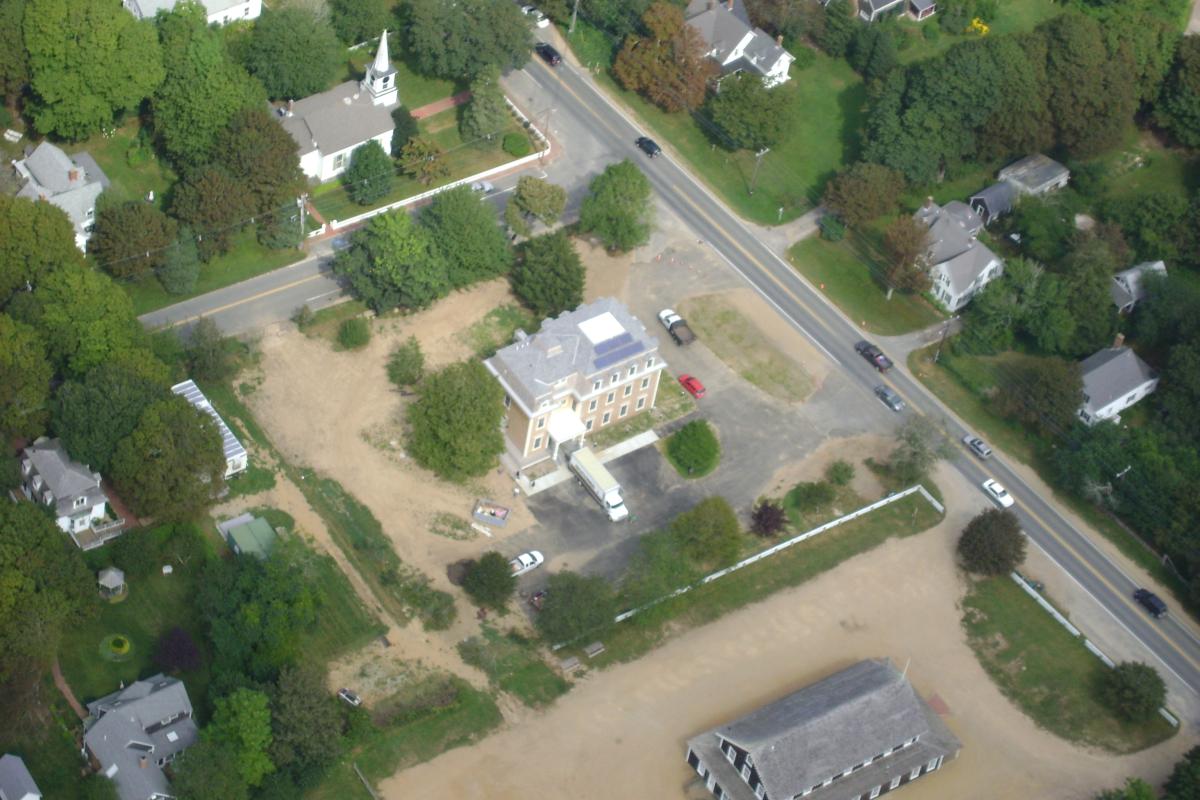 Aerial view of the Town Hall renovations 2010
